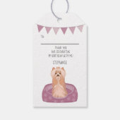 Cute Yorkshire Terrier Birthday Cadeaulabel (Achterkant)