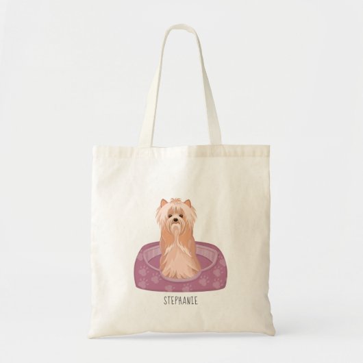 Cute Yorkshire Terrier Birthday Canvas tas (Voorkant)