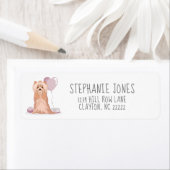 Cute Yorkshire Terrier Birthday Etiket (Insitu)