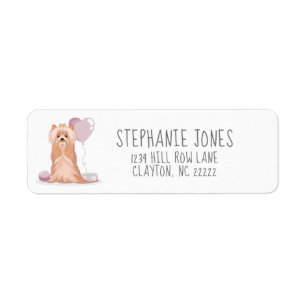 Cute Yorkshire Terrier Birthday Etiket