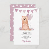 Cute Yorkshire Terrier Birthday Hartelijk dank Kaart (Voorkant / Achterkant)