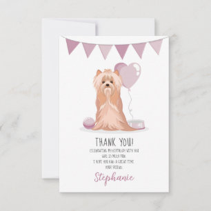 Cute Yorkshire Terrier Birthday Hartelijk dank Kaart