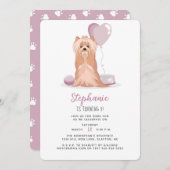 Cute Yorkshire Terrier Birthday Kaart (Voorkant / Achterkant)