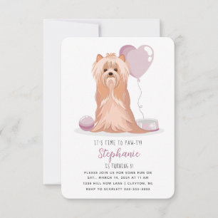 Cute Yorkshire Terrier Birthday Kaart