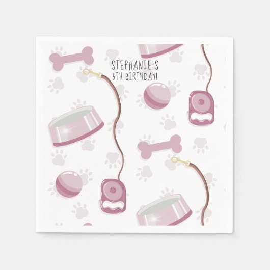 Cute Yorkshire Terrier Birthday Napkins Servet (Voorkant)