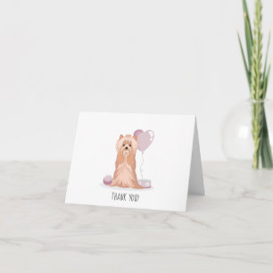 Cute Yorkshire Terrier Birthday Note Kaart