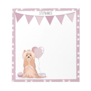 Cute Yorkshire Terrier Birthday Notitieblok