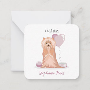 Cute Yorkshire Terrier Birthday Notitiekaartje