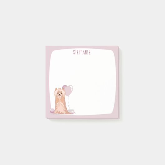 Cute Yorkshire Terrier Birthday Post-it Notes (Voorkant)