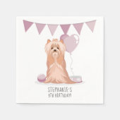 Cute Yorkshire Terrier Birthday Servet (Voorkant)