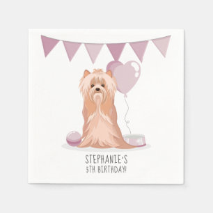 Cute Yorkshire Terrier Birthday Servet