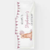 Cute Yorkshire Terrier Birthday Spandoek (Verticaal)