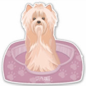 Cute Yorkshire Terrier Birthday Sticker (Voorkant)