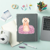 Cute Yorkshire Terrier Birthday Sticker (iPad Cover)