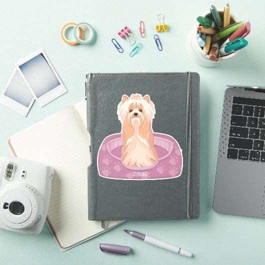 Cute Yorkshire Terrier Birthday Sticker (iPad Cover)