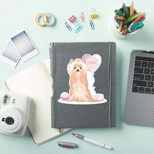 Cute Yorkshire Terrier Birthday Sticker (iPad Cover)