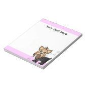 Cute Yorkshire Terrier Cartoon Paw Prints Pink Notitieblok (Linkerzijde)