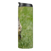 Cute Yorkshire Terrier die door Grass loopt Thermosbeker (Geroteerd rechts)