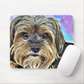 Cute Yorkshire Terrier Dog Digital Art Muismat (Met muis)