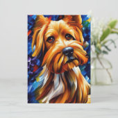 Cute Yorkshire Terrier Dog Feestdagenkaart (Staand voorkant)