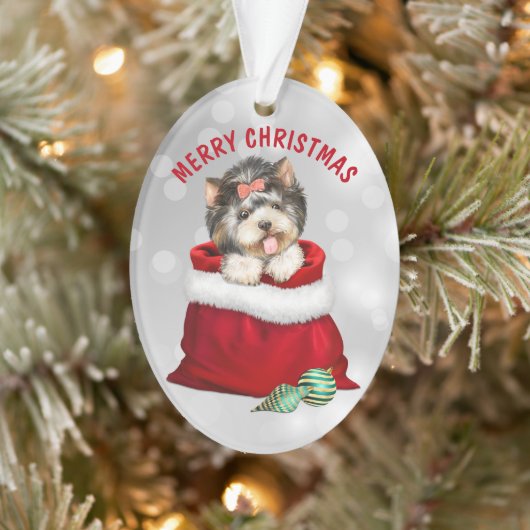 Cute Yorkshire Terrier Dog Gift Surprise Ornament (Boom)