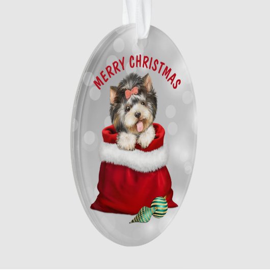 Cute Yorkshire Terrier Dog Gift Surprise Ornament (voorkant)