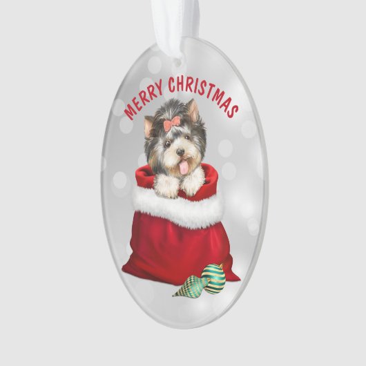 Cute Yorkshire Terrier Dog Gift Surprise Ornament (voorkant)