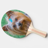 Cute Yorkshire Terrier Dog Head Tafeltennisbatje (Zijkant)