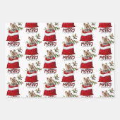 Cute Yorkshire Terrier Dog in Holiday Gift Bag Inpakpapier Vel (Voorkant 3)