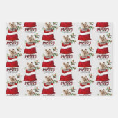 Cute Yorkshire Terrier Dog in Holiday Gift Bag Inpakpapier Vel (Voorkant 2)
