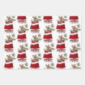 Cute Yorkshire Terrier Dog in Holiday Gift Bag Inpakpapier Vel (Voorkant)