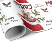 Cute Yorkshire Terrier Dog in kerstcadeau Cadeaupapier (Rol Hoek)