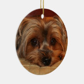 Cute Yorkshire Terrier Dog Keramisch Ornament (Rechts)