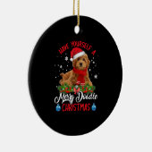Cute Yorkshire Terrier Dog Merry Doodle Kerstmis Keramisch Ornament (Rechts)