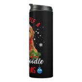 Cute Yorkshire Terrier Dog Merry Doodle Kerstmis Thermosbeker (Geroteerd rechts)
