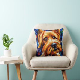 Cute Yorkshire Terrier Dog Painting Poster Kussen