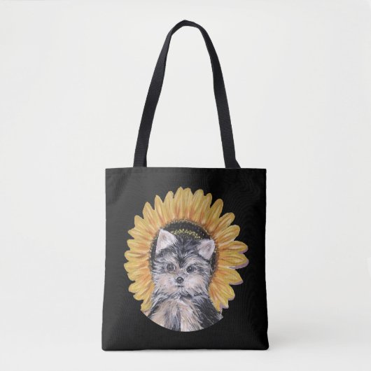 Cute Yorkshire Terrier Dog Tote Bag (Voorkant)