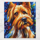 Cute Yorkshire Terrier Dog Wijn Etiket (Enkel label)