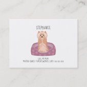 Cute Yorkshire Terrier Play Date Calling Card Contactkaartje (Achterkant)