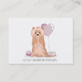 Cute Yorkshire Terrier Play Date Calling Card Contactkaartje
