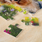 Cute Yorkshire Terrier Puppies & Colorful Flowers Legpuzzel (Zijkant)