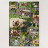 Cute Yorkshire Terrier Puppies & Colorful Flowers Legpuzzel (Verticaal)