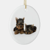 Cute Yorkshire Terrier puppies Keramisch Ornament (Rechts)