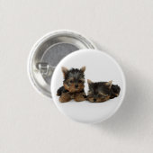Cute Yorkshire Terrier puppies Ronde Button 3,2 Cm (Voorkant /achterkant)