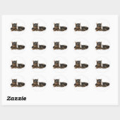 Cute Yorkshire Terrier puppies Ronde Sticker (Vel)