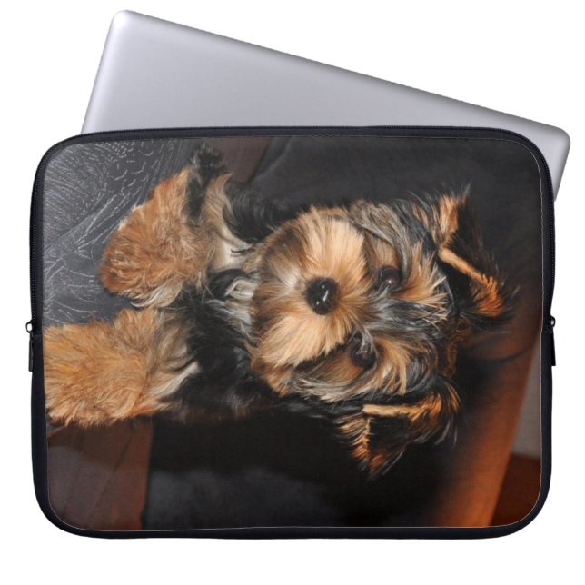 Cute Yorkshire Terrier Puppy Dog Laptop Sleeve (Voorkant)