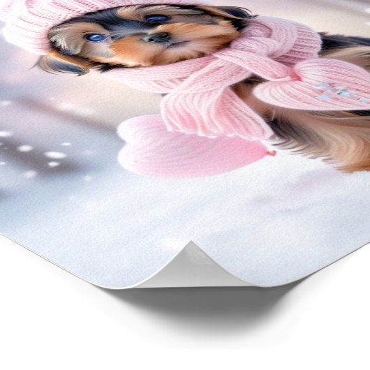 Cute Yorkshire Terrier Puppy Poster (Hoek)