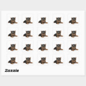 Cute Yorkshire Terrier Puppy Vierkante Sticker (Vel)