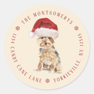 Cute Yorkshire Terrier Return Address Ronde Sticker
