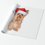 Cute Yorkshire Terrier Santa Hat Yorkie Puppy Gift Cadeaupapier<br><div class="desc">A Yorkshire Terrier Christmas Gift that is bound to please any Yorkie owner</div>